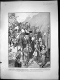 Original Old Antique Print Greek Funeral Turco-Bulgarian Frontier Wt Maud 1902