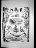 Antique Print Capture Virginius Sketches Santiago Del Cuba Nun Beggar 1873 19th