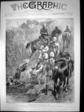 Antique Print March In Rhodesia Accident Nasty Crossing Trooper Swamp 1896 19th