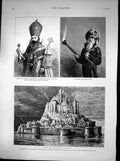 Antique Old Print Mont St Michel Normandy Archbishop Gregoris Dr Price 1884