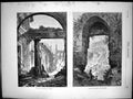 Original Old Antique Print Ruins Palace St Cloud Les Andelys On Seine 1870 19th