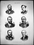 Antique Print New French Ministry Chevreau Jerome David Gen Montauban 1870 19th