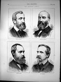 Old Antique Print Orleans Family Duc De Nemours Prince De Joinville 1872 19th