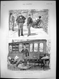 Antique Old Print President Faure Country House Havre General Fournier 1895