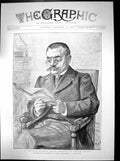 Antique Old Print M Theophile Delcasse French Minister Foreign Affairs 1898