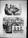 Antique Old Print Trial Ravachol Palais De Justice Jury Paul Renouard 1892 19th