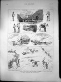 Original Old Antique Print Zillerthal Mayrhofen Hinterlux Lauersbabh Hotel 1875