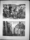 Antique Old Print Hospital Neuwied Ernest De Bunsen Church St Mary Dijon 1870