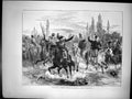 Original Old Antique Print Fugitives Woerth Riding Into Hagenau 1870 Victorian