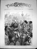 Antique Old Print Defence Paris General Trochu National Guard Horseback 1870