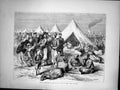 Original Old Antique Print French Prisoners War Camp Wahn Near Cologne 1870