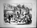 Old Print Evacuation France Germans Purifying Streets Verdun By Fire 1873 19th