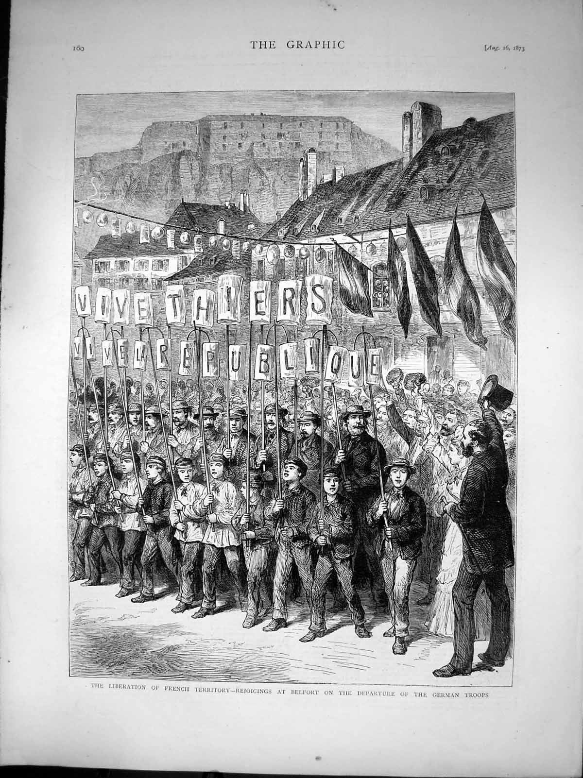 Old Liberation French Territory Rejoicing Belfort Departure Germans18 Victorian