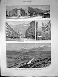 Old Innsbruck Austria Maria Theresien Strasse Friedrich Strasse 1887 Victorian