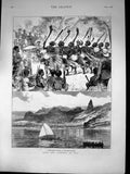 Old Antique Print Life Scenery Fiji Meke Meke Levuka Island Ovalau 1875 19th