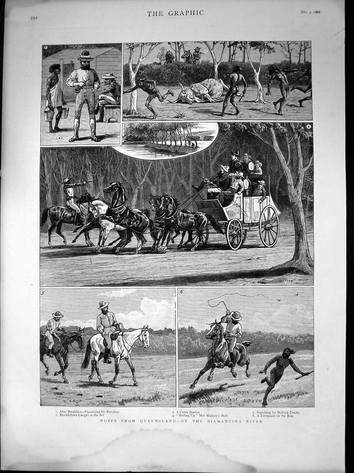 Old Queensland Diamantina River Examining Revolver Cattle Station 188 Victorian