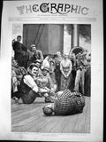 Antique Print Outward Bound Australia Orient Liner Gamecocks Match 1891 19th