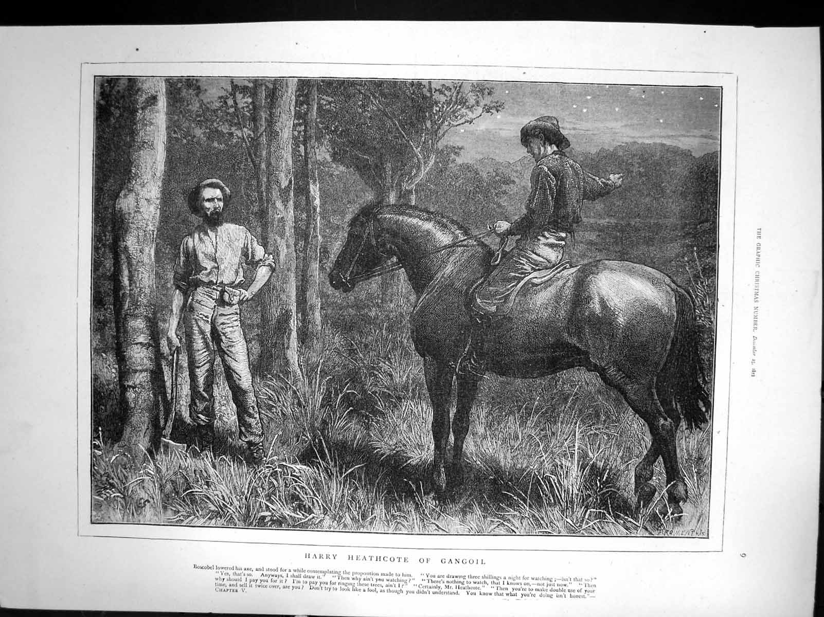 Antique Print Harry Heathcote Gangoil Boscobel Axe Woods Mr Heathcote 1873 19th