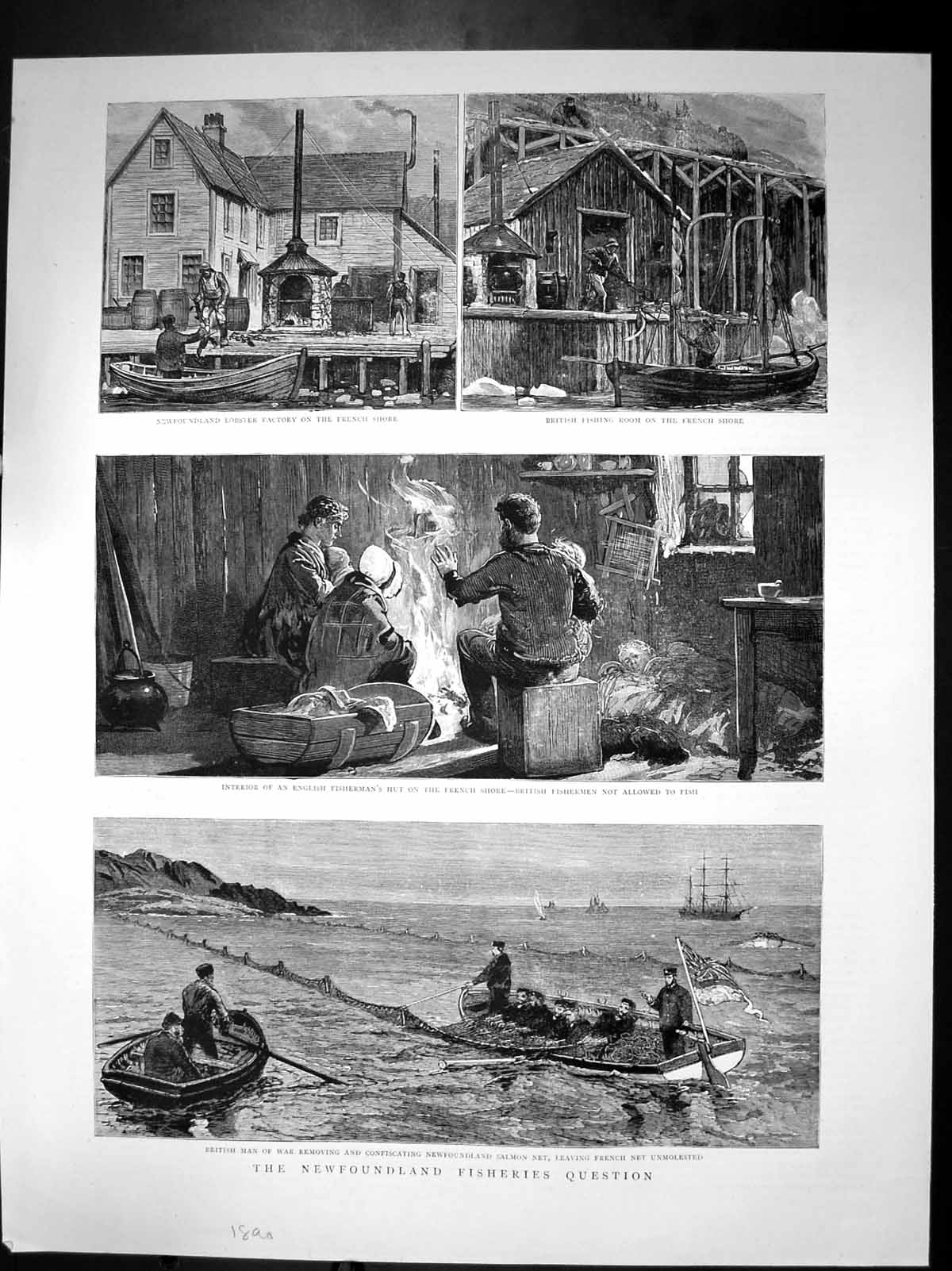 Old Newfoundland Fisheries Question Lobster Factory Fishers Hut 1890 Victorian