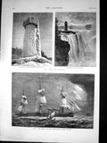Old Falls Niagara Horseshoe Fall Hms Shah Fast Sailing Steam Frigate