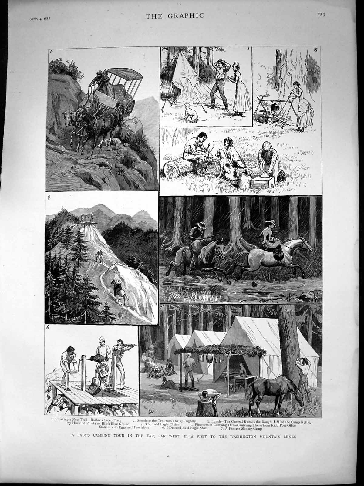 Old Ladys Camping Tour Far West Visit Washington Mountain Mines 1886 Victorian
