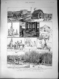 Antique Print Ladys Camping Tour Far West Trip Loon Lake Trail Cougar 1886 19th
