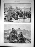 Old Newfoundland Cod Fishery Fleet Leaving Banks Flat Bottom Boat 189 Victorian