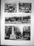 Old Print Boundary British Columbia U S British Camp Island San Juan 1872 19th