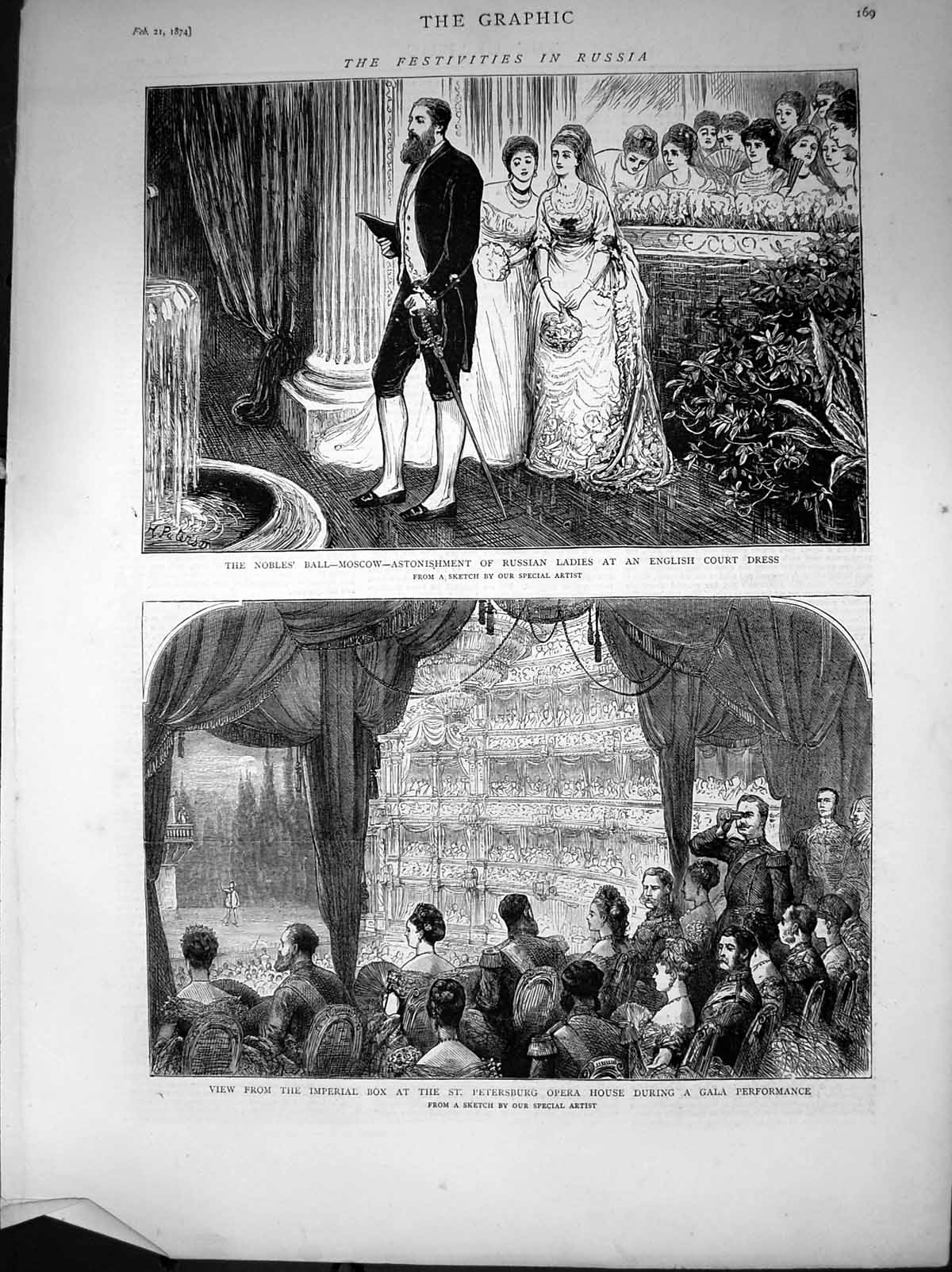 Old Festivities Russia Nobles Ball Moscow Imperial Box Opera House 18 Victorian