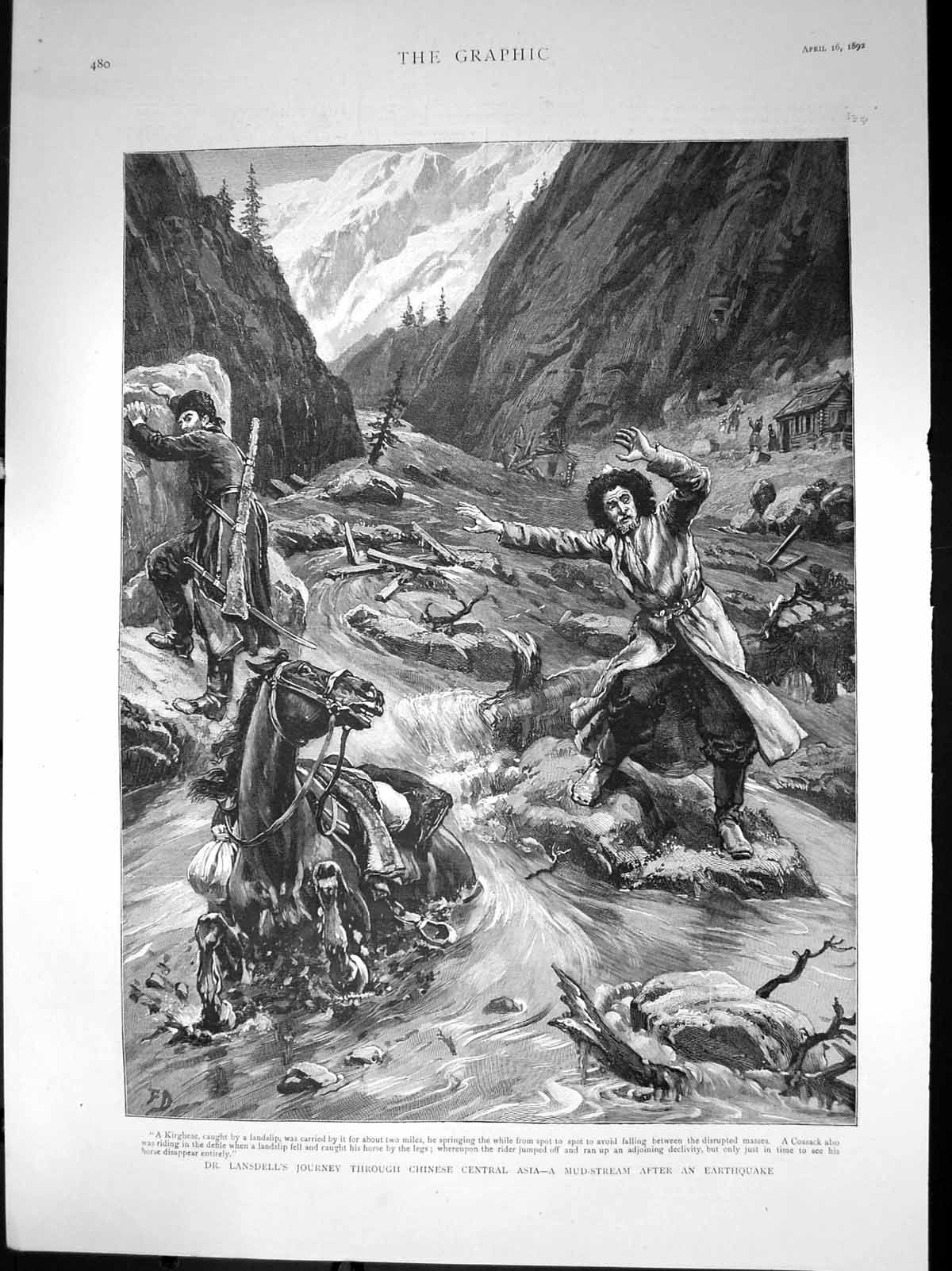 Old Dr Lansdells Journey Chinese Central Asia Mud Stream Earthquake18 Victorian