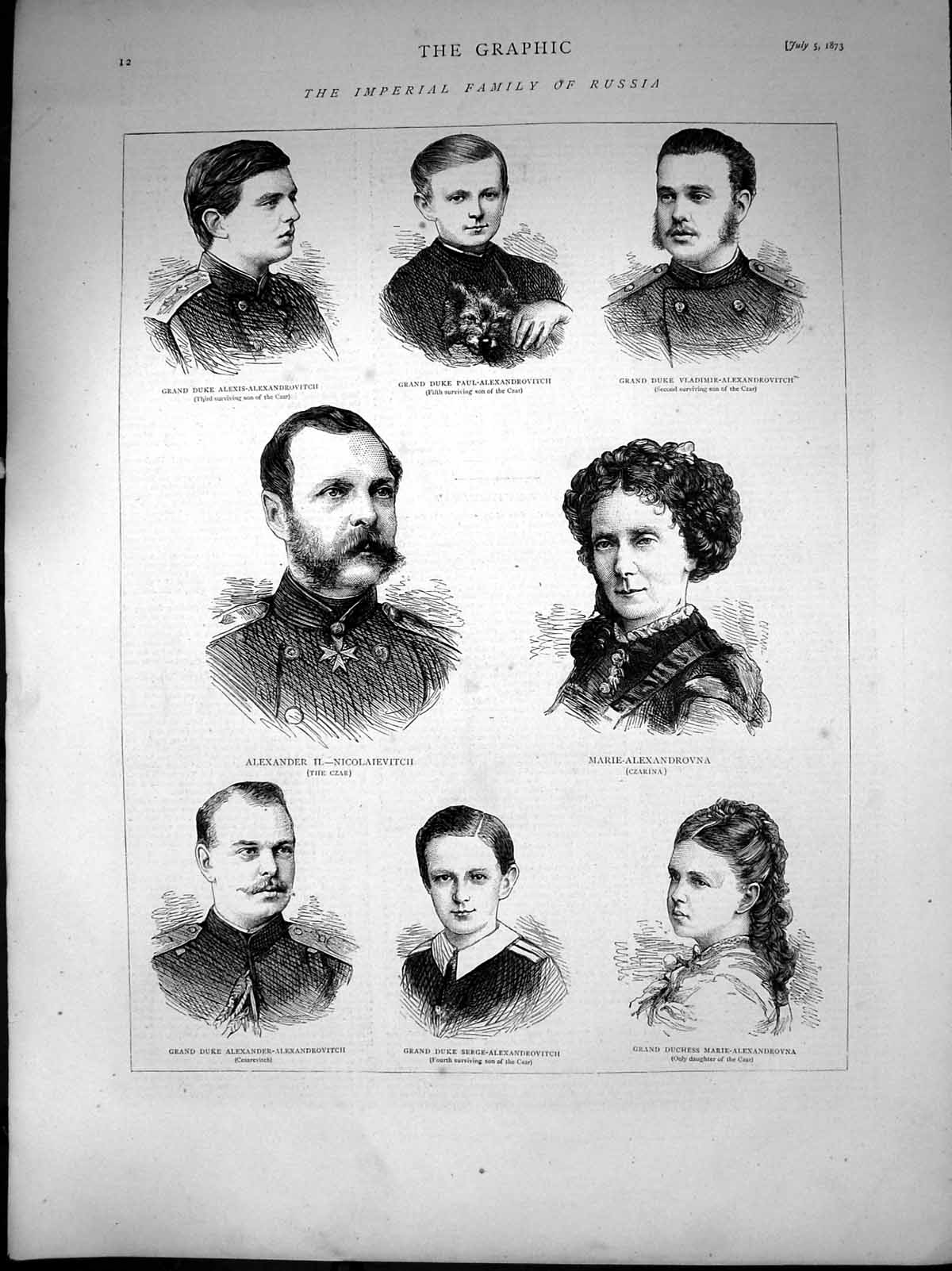 Old Imperial Family Russia Czar Czarina Sons Daughter Cesarevitch 187 Victorian