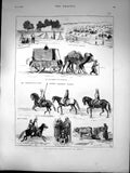 Old Print Russian Expedition Khiva Camp Bivouac Karabass Baichabilf 1873 19th