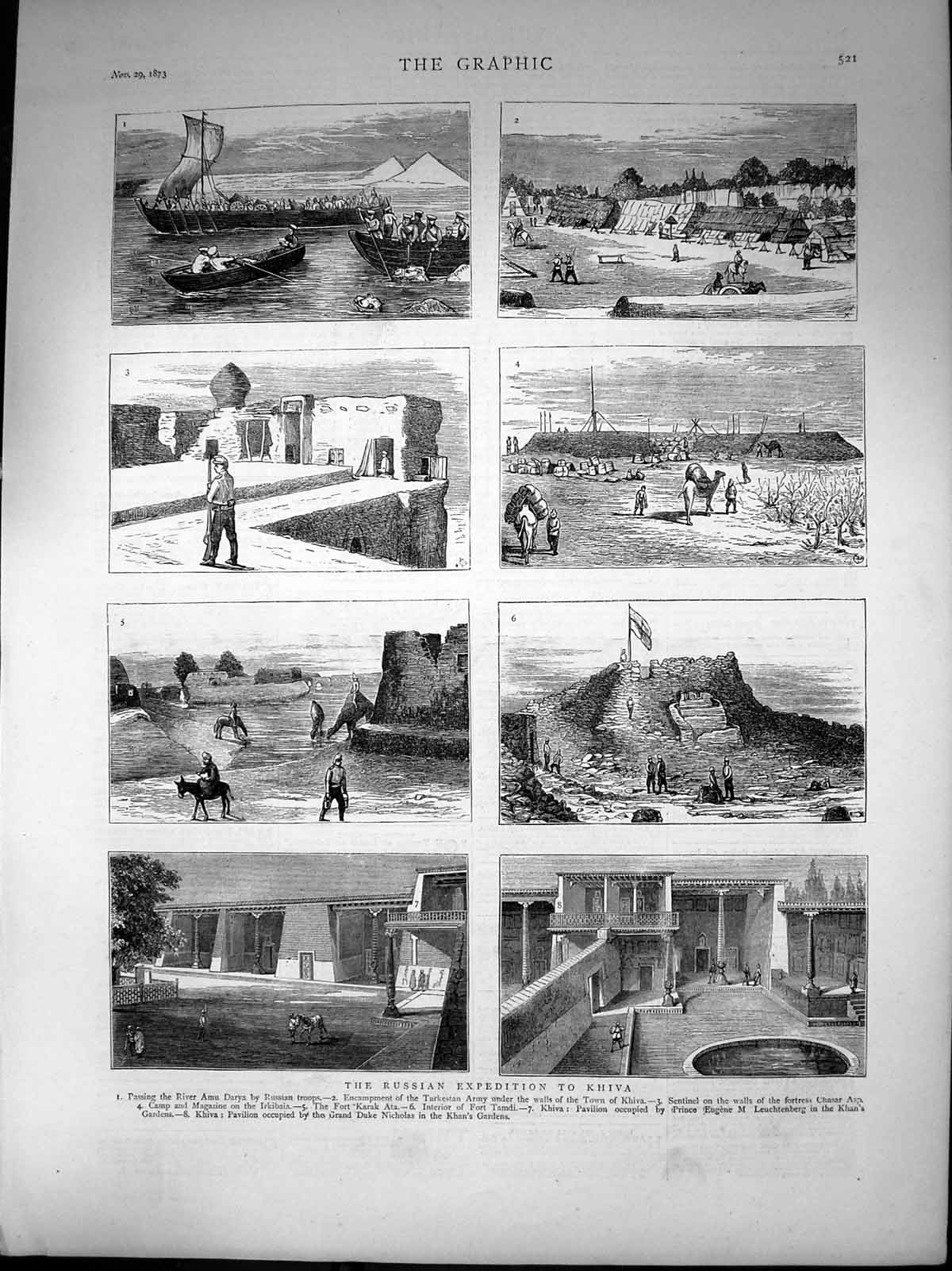 Old Russian Expedition Khiva Camp Turkestan Army Fort Karak Ata 1873 Victorian