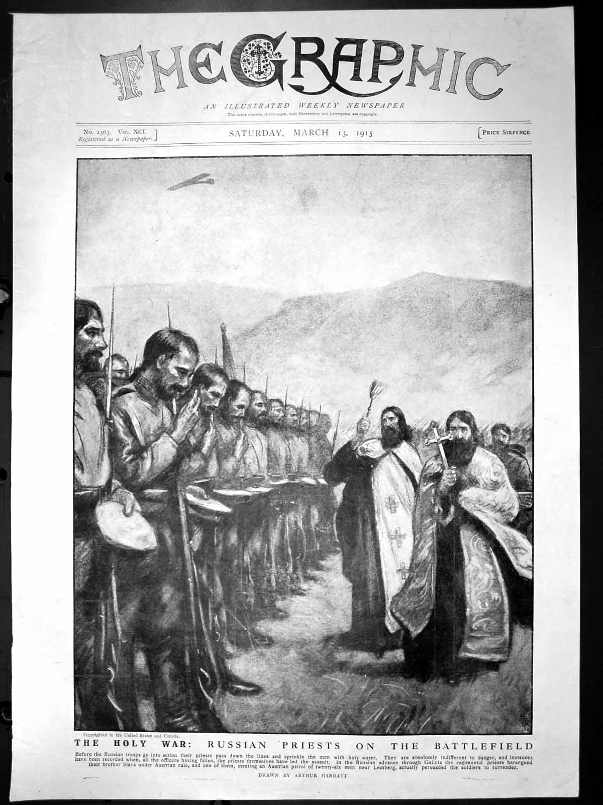 Old Holy War Russian Priests Battlefield Sprinkle Men Holy Water 1915 20th