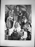 Old Antique Print Rome Bambino Church Ara Coeli Preying Baby Fruit 1872 19th