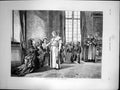 Antique Old Print Reception Vatican Woman Dark Veil Kisses Popes Hand 1873 19th