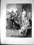 Antique Old Print Rome Tableau Vivant American Costume Ball H Paterson 1872