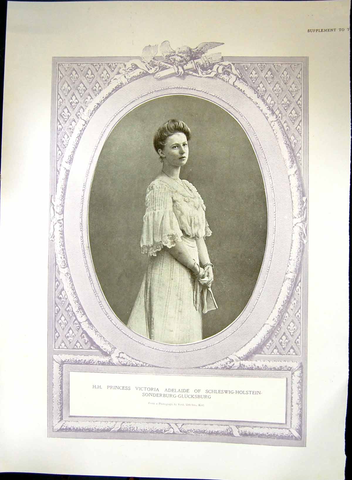 Antique Print H H Princess Victoria Adelaide Schleswig-Holstein-Sonderburg
