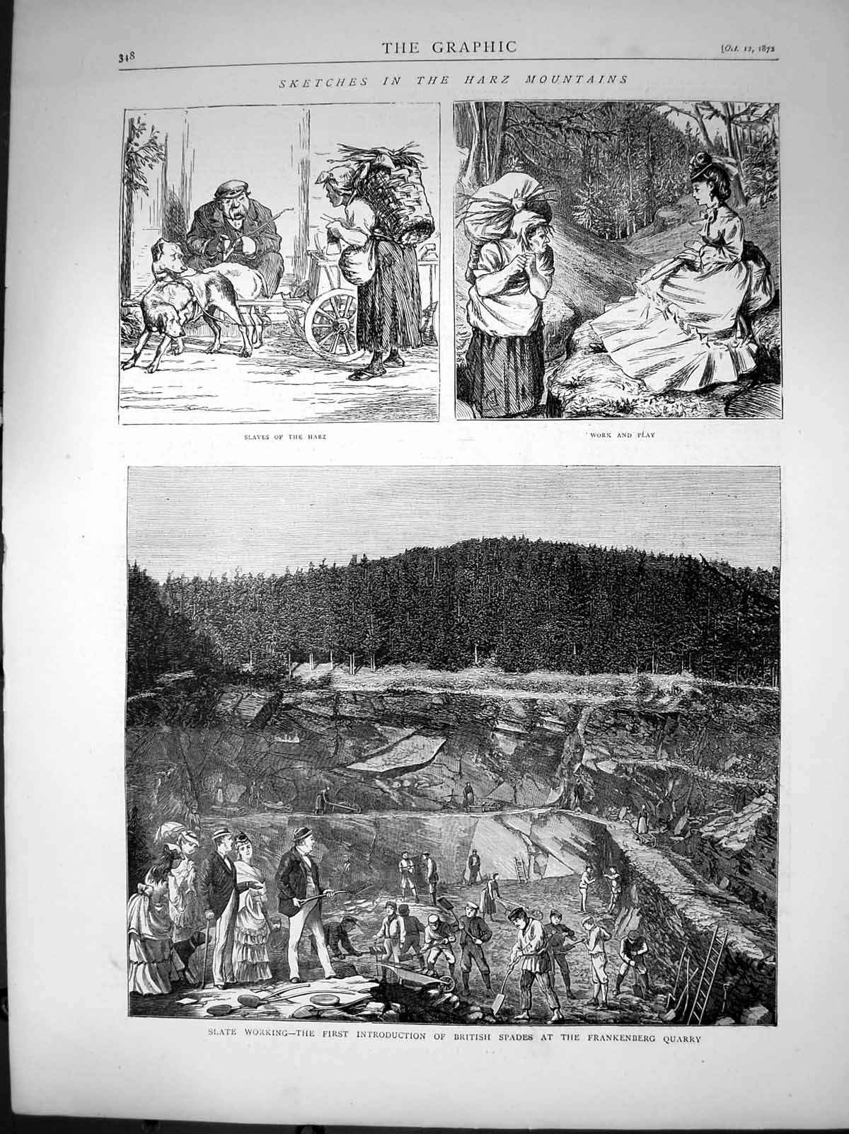 Old Harz Mountains Slate Working British Spades Frankenberg Quarry187 Victorian