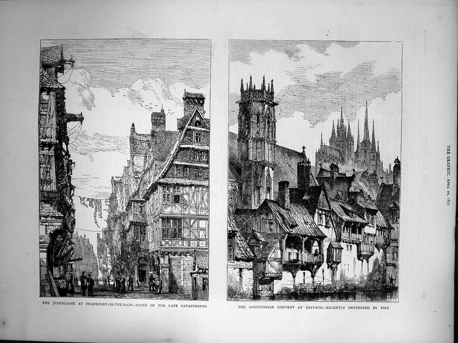Old Judengasse Frankfort Catastrophe Augustinian Convent Erfurth 1872 Victorian