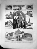 Old Print Centenary Goethes Entry Into Weimar Dukes Palace Belvedere 1875 19th