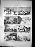 Old Cotton In Egypt Boat Nile Alexandria Arab Cotton Bale Camel 1873 Victorian