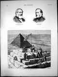 Old Print Picnic On The Great Pyramid Triqueti Sylvain Van De Weyer 1874 19th