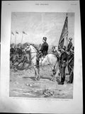 Old Print Situation In Egypt The Khedive Reviewing The Troops Horse 1892 19th