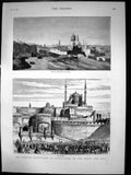 Old Print British Occupation Cairo Citadel Cairo From Citadel Sketch 1882 19th