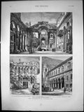 Old Print Herzegovina Insurrection Spalato Ragusa Diocletian Palace 1875 19th