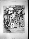 Antique Old Print The Sweets Victory Street Scene In Japan After The War 1895