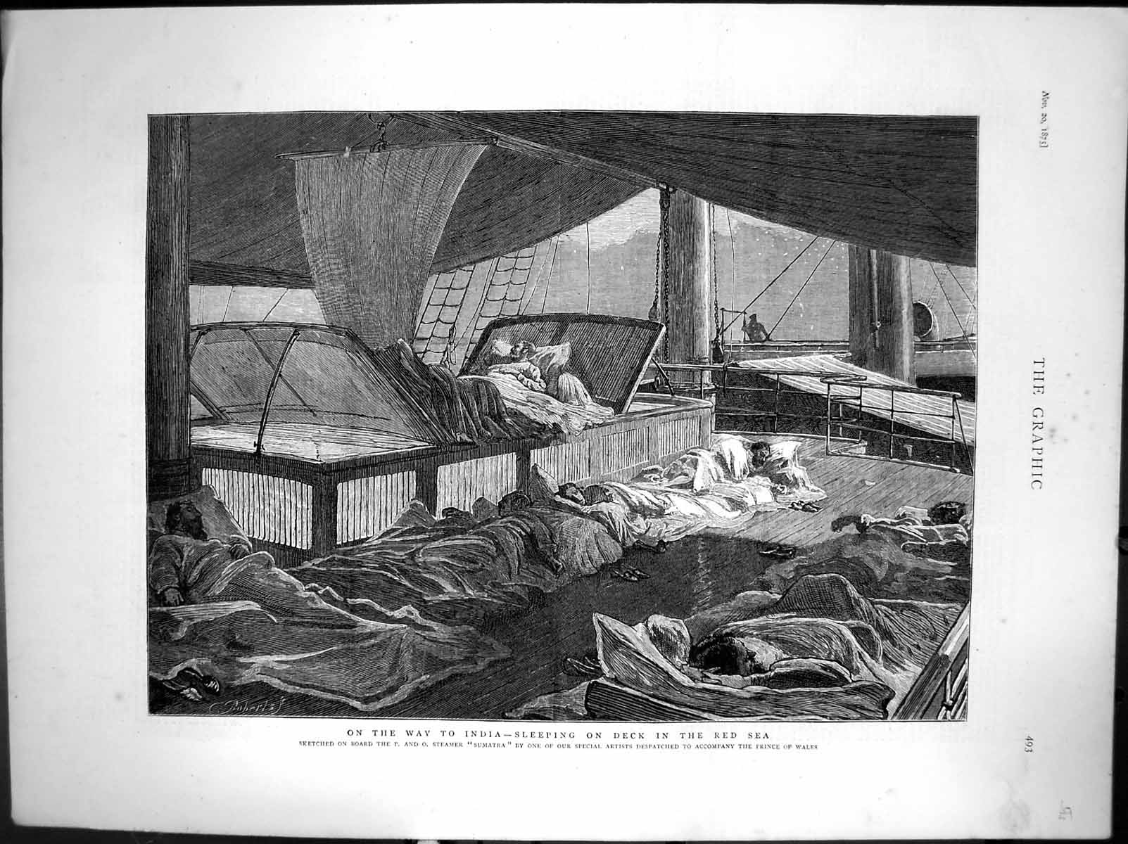 Old On Way To India Sleeping On The Deck In The Red Sea Sumatra 1875 Victorian