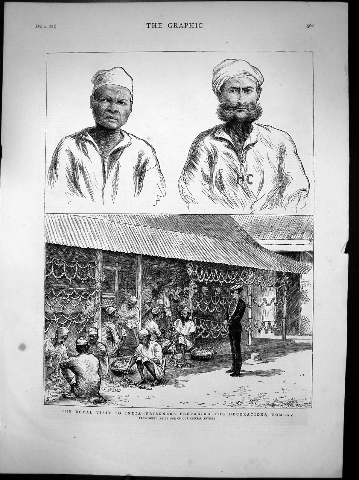 Old Royal Visit To India Prisoners Preparing Decorations Bombay 1875 Victorian