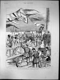 Old Print Crisis In Bulgaria Departure Prince Alexander Lom Palanka 1886 19th